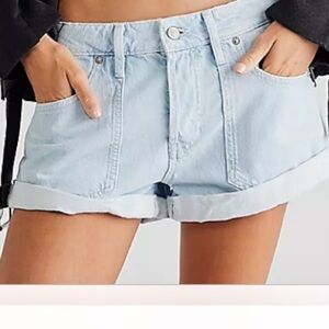 We The Free Light Blue Denim Shorts